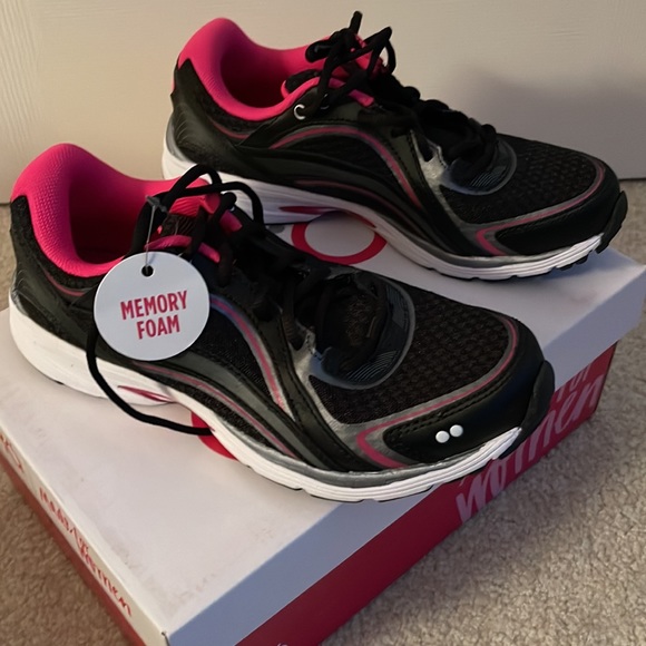 Ryka made for women athletic walking shoes with memory Foam black, pink - Picture 4 of 5